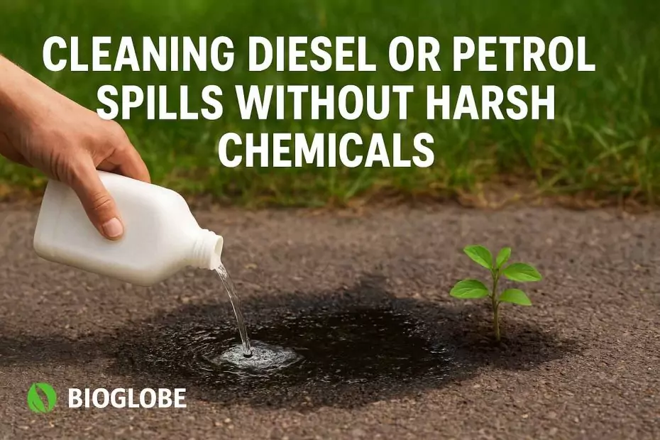 Cleaning Diesel or Petrol Spills Without Harsh Chemicals